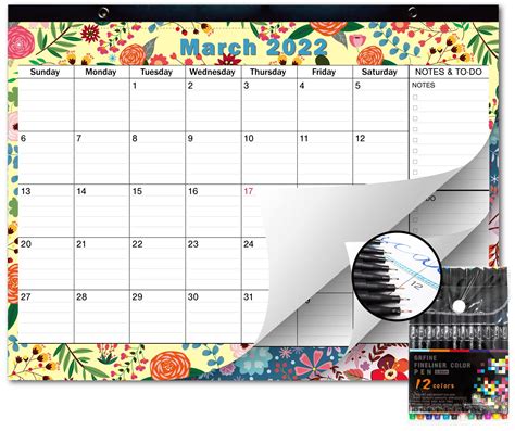 Buy Desk 2022 2023 Large Monthly Academic Planner Floral Design With