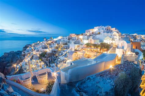 サントリーニ島 夕暮れのイア村の風景 ギリシャの風景 Beautiful