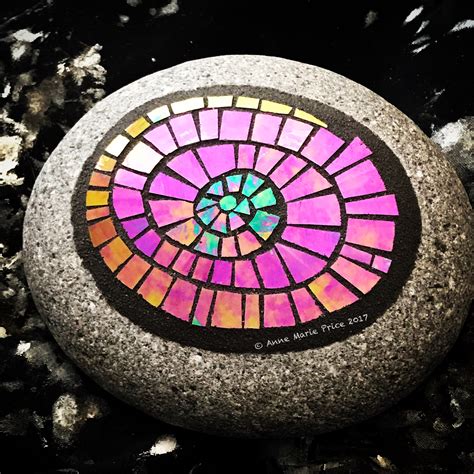 Iridescent Glass Mosaic On Stone By Anne Marie Price Ampriceart