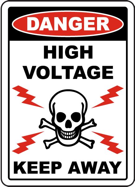 Danger High Voltage Keep Away Sign Get Off Now