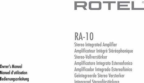 rotel ra 10 owner's manual