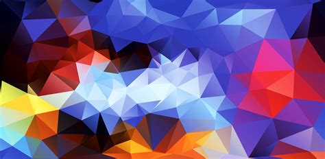 1002317 Illustration Abstract Low Poly Symmetry Blue Triangle