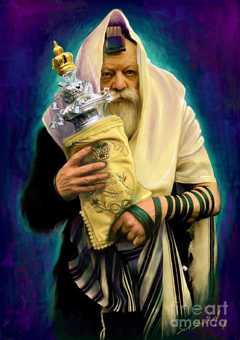 Lubavitcher Rebbe With Torah Painting By Sam Shacked Fine Art America