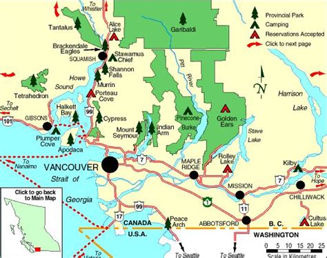 A Map Showing The Location Of Vancouver And Its Surrounding Towns