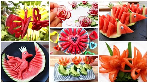 Prepare the seasonal fruit as needed. 20 Super Salad Decoration Ideas - Fruit & Vegetable Flower ...