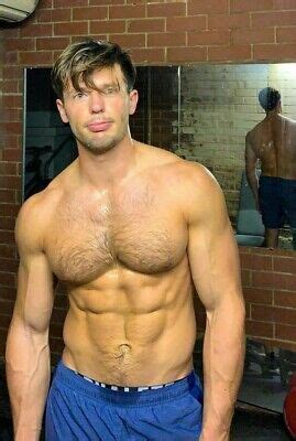 Shirtless Male Muscular Hairy Chest Jock Hunk Mature Beefcake Photo X