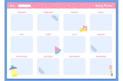 Yearly Planner Template Organizer Year Calendar Business Schedule By