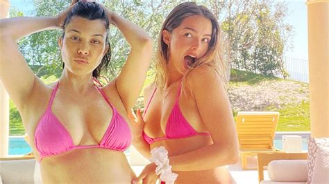 Kourtney Kardashian And Addison Rae In Matching Pink Bikini