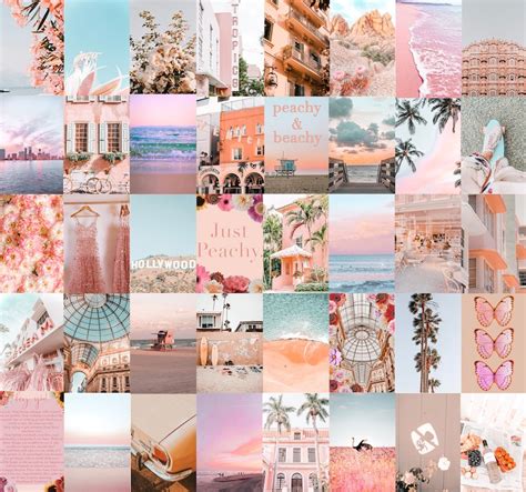 Soft Pink Collage Kit Prints For Collage Pink Aesthetic Wall