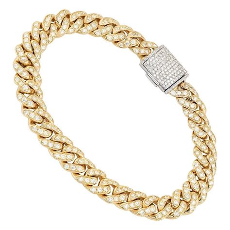 14k Yellow Gold Diamond Cuban Link Bracelet 9 Mm 537 Ctwdiamond Cuban