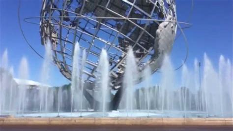 Flushing Meadow Park Queens New York Unisphere Fountains Youtube