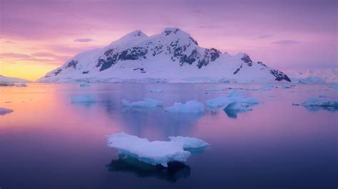 Fondos De Pantalla Bing Iceberg Montañas Agua Naturaleza Sunset