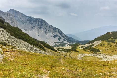 Landscape With Dark Clouds Over Sinanitsa Peak Pirin Mountain Stock