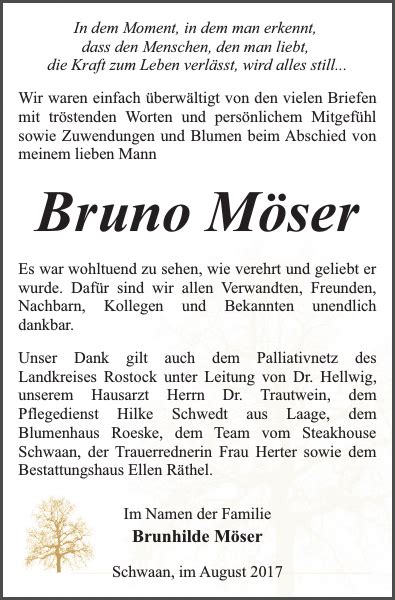 Telefonnummern, adressen und weitere hier finden sie alle anbieter zu(r) branche hausarzt in rostock. Bruno Möser : Danksagung : Bützower Zeitung
