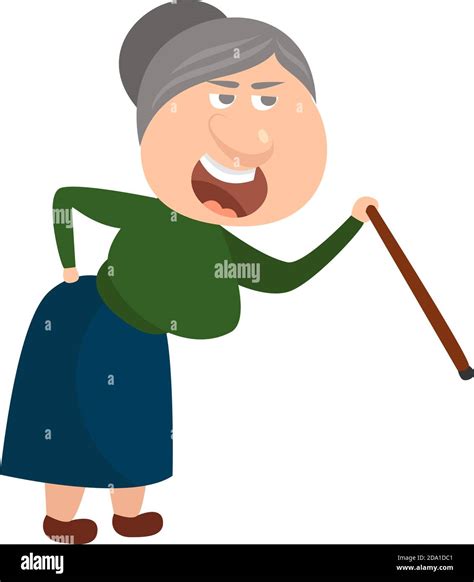 Angry Old Ladyillustrationvector On White Background Stock Vector