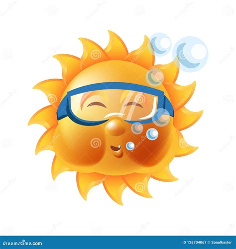 Sun Smile Or Summer Cartoon Emoticon And Emoji Sunny Face Expression