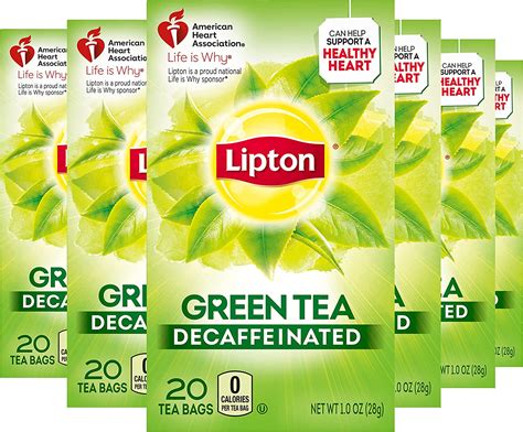 Lipton Green Tea Bags Decaffeinated 20 Ct Pack Of 6 Au