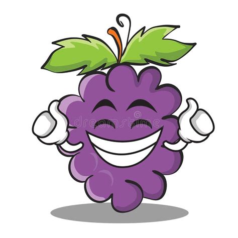 Proud Grape Character Cartoon Collection Stock Vector Illustration Of