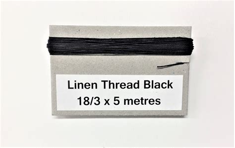 Linen Thread Black 183 Unwaxed 5 X Metres Amazing Paper