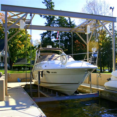 Boat Lift Wet Slip R And J Machine Dock Mounted