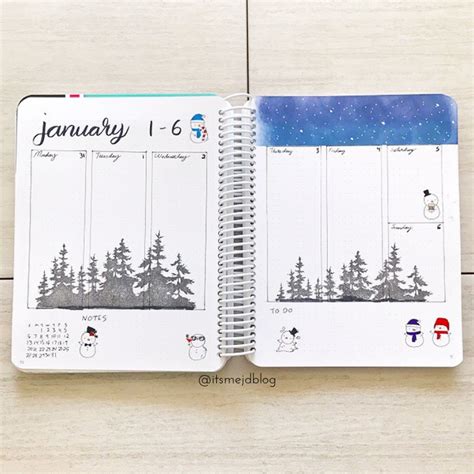 January Bullet Journal Setup Plan With Me Layout Planner Spread