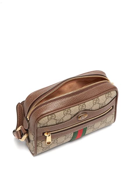 Gucci Ophidia Gg Supreme Cross Body Mini Bag In Brown Lyst