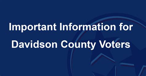 Important Information For Davidson County Voters Tennessee Secretary