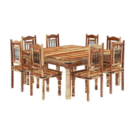 Ashford ii 6 piece extension counter set $850. Peoria Rustic Solid Wood 11 Piece Square Dining Room Set