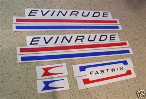 Evinrude Fastwin Vintage Outboard Motor Decal Kit Black Red And Blue