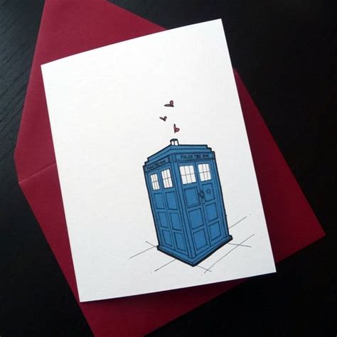 Valentine Doctor Who Inspired Tardis Love Card 500 Via Etsy