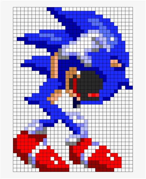Sonic Exe Pixel Art Grid