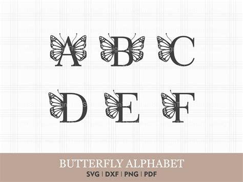 Butterfly Alphabet Svg
