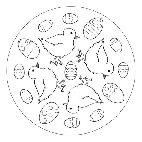 Oster mandala ausmalbild ostermandalas kostenlos zum ausdrucken. Küken-Mandala 3 für Kindergarten, KiTa und Schule