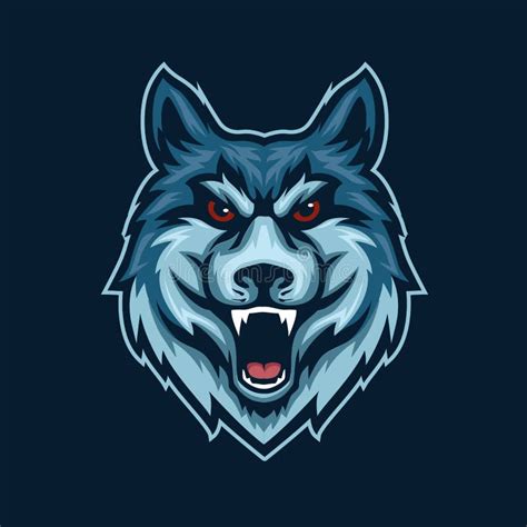 Wolf Mascot For Sports And Esports Logo Head Wolf Logo Gaming Stock