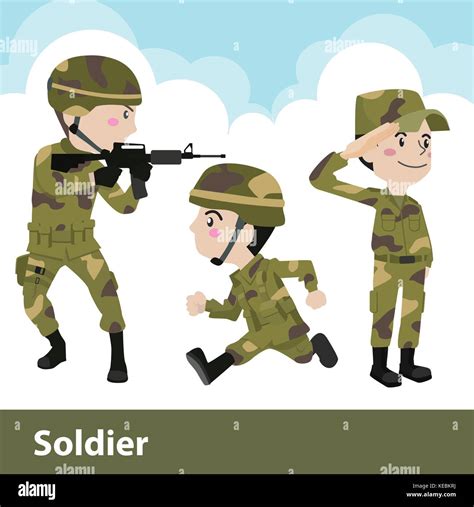 Arma De Soldado Militar Plana Caricatura Ilustración Vectorial Imagen