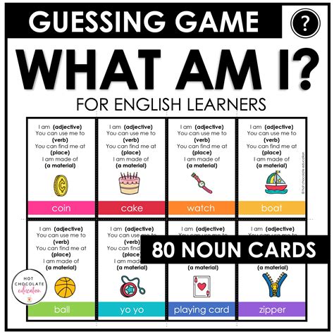 What Noun Am I Guessing Game For Kids Using Descriptive Language