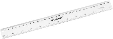 westcott 12 inch 300 mm plastic ruler clear uk office products