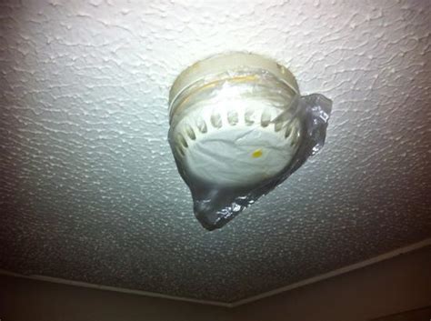 The latter must be installed in all new buildings and after. smoke detector covered with a plastic bag!! - Picture of ...