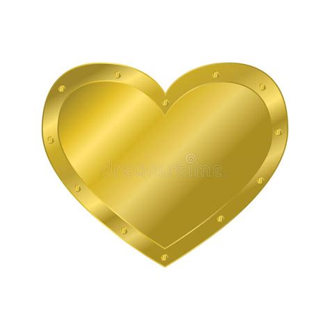Heart Of Gold With Rivets Stock Vector Illustration Of Abstract