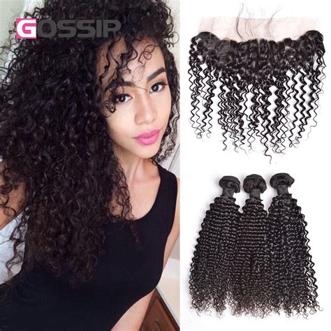 Indian Virgin Hair With Frontal Closure 3 Bundles With Closure Indian Kinky Curly Virgin Hair