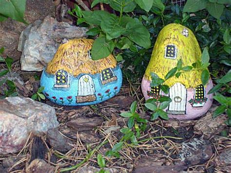 Two Gnome Home Painted Rocks Painted Rock Gnome Homes