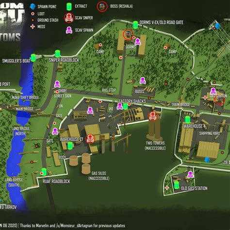 Escape From Tarkov Shoreline Key Map