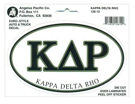 Kappa Delta Rho Euro Decal Oval Sticker Sale 395 Greek Gear