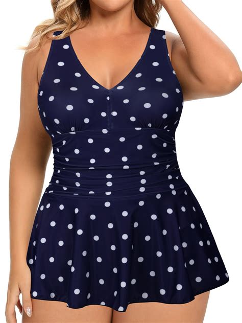 Time And Tru Womens And Womens Plus Size Shirred One Piece Swimsuit