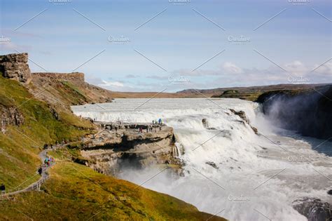 Gullfoss Waterfall In Iceland High Quality Nature Stock Photos