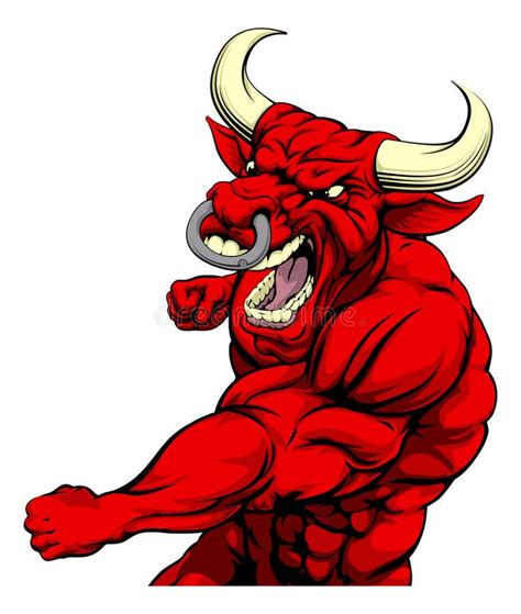 A Red Bull With Horns And Claws On Its Back