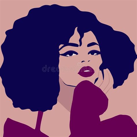 Illustration Of African Woman Or Girl With Long Afro Hair Braided African Hair In Long Rasta