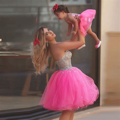 Mother Daughter Matching Dresses Sexy Party Dress Mother And Daughter Dress Pink Homecoming