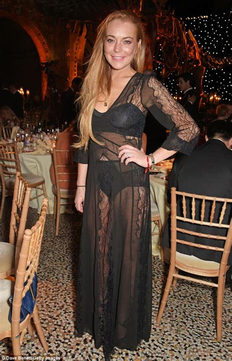 Lindsay Lohan Flashes Her Underwear As She Parties At Formula E Dinner
