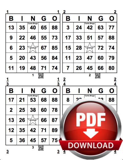 Free Printable Bingo Cards 1 75 Pdf Cartes Bingo à Imprimer